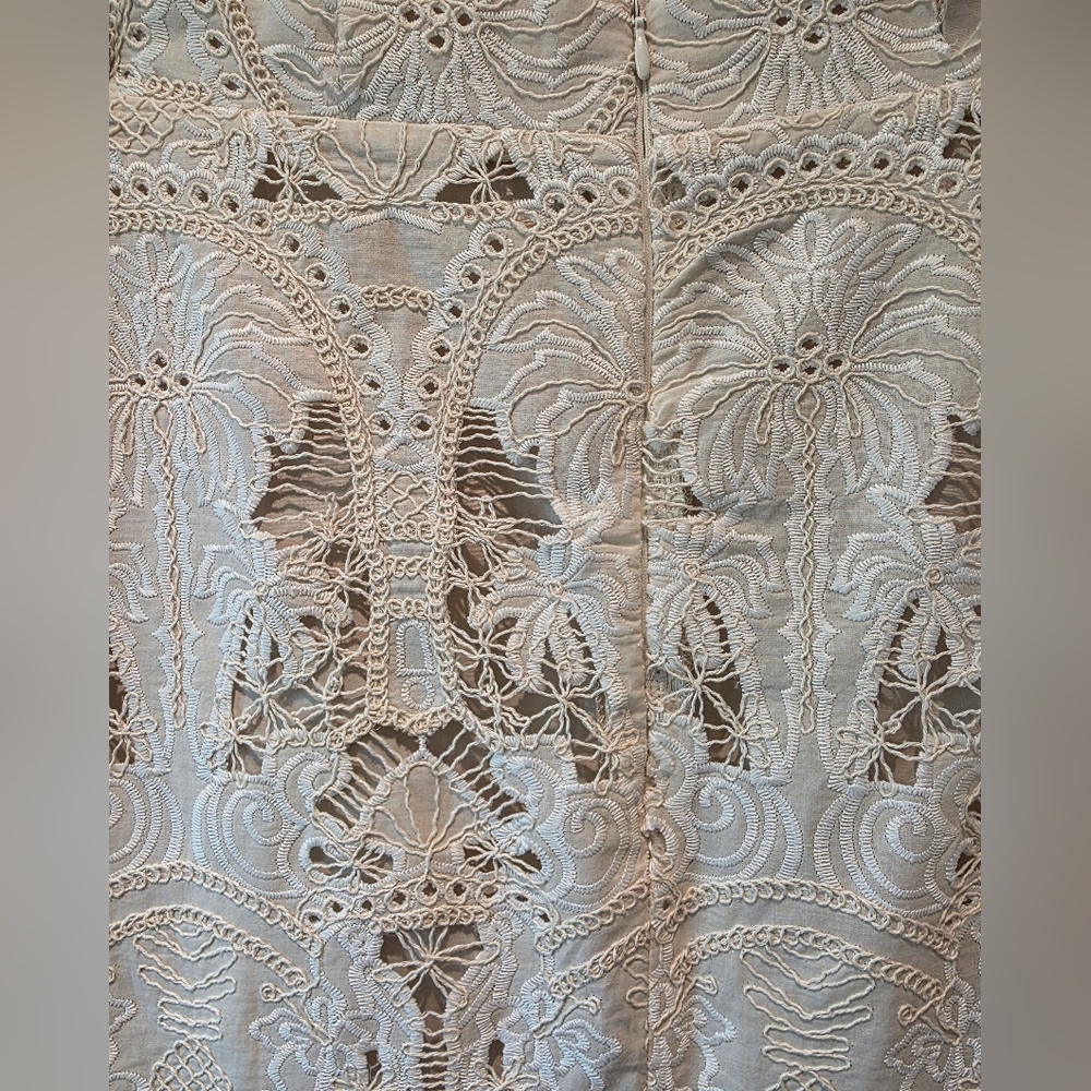 Chic Lace Midi Skirt in Cream - Picture 2 of 4